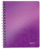 Spirálfüzet, A5, kockás, 80 lap, LEITZ Wow, lila (E46410062)