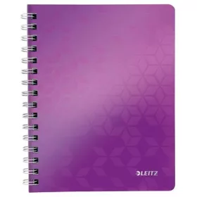   Spirálfüzet, A5, kockás, 80 lap, LEITZ Wow, lila (E46410062)