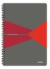 Spirálfüzet, A4, vonalas, 90 lap, laminált karton borító, LEITZ Office, szürke-piros (E46480025)