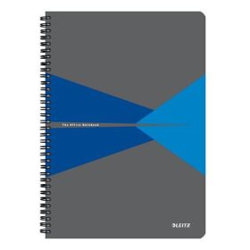   Spirálfüzet, A4, vonalas, 90 lap, laminált karton borító, LEITZ Office, szürke-kék (E46480035)