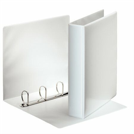 Gyűrűs könyv, panorámás, 4 gyűrű, D alakú, 65 mm, A4, PP, ESSELTE, fehér (E49704)