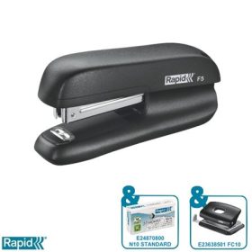   Tűzőgép, mini, No. 10, 10 lap, RAPID F5, fekete (E5000264)