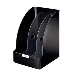   Iratpapucs, műanyag, 205 mm, elválasztókkal, LEITZ Plus Jumbo, fekete (E52390095)