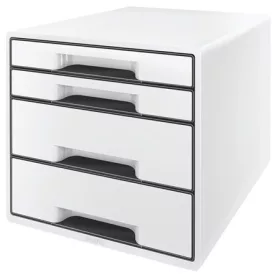   Irattároló, műanyag, 4 fiókos, LEITZ Cube, fehér (E52520001)