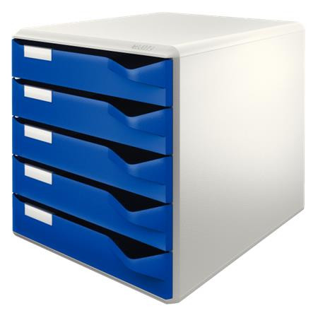 Irattároló, műanyag, 5 fiókos, LEITZ Standard, kék (E52800035)