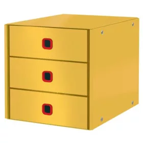   Irattároló, laminált karton, 3 fiókos, LEITZ Cosy Click&Store, melegsárga (E53680019)
