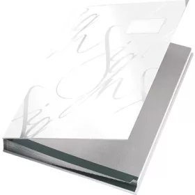   Aláírókönyv, A4, 18 részes, karton, LEITZ Design, fehér (E57450001)