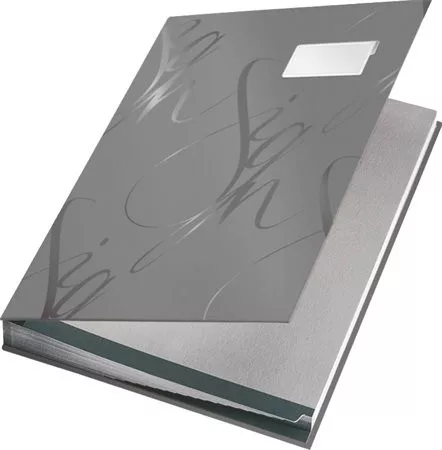 Aláírókönyv, A4, 18 részes, karton, LEITZ Design, szürke (E57450085)