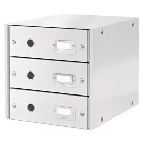   Irattároló, laminált karton, 3 fiókos, LEITZ Click&Store, fehér (E60480001)