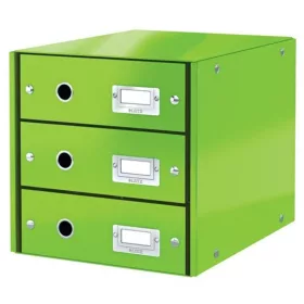   Irattároló, laminált karton, 3 fiókos, LEITZ Click&Store, zöld (E60480054)
