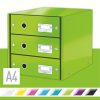 Irattároló, laminált karton, 3 fiókos, LEITZ Click&Store, zöld (E60480054)