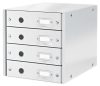 Irattároló, laminált karton,  4 fiókos, LEITZ Click&Store, fehér (E60490001)