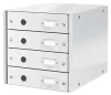 Irattároló, laminált karton,  4 fiókos, LEITZ Click&Store, fehér (E60490001)