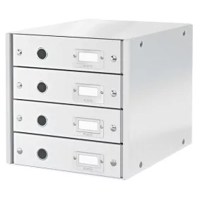   Irattároló, laminált karton,  4 fiókos, LEITZ Click&Store, fehér (E60490001)