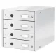 Irattároló, laminált karton,  4 fiókos, LEITZ Click&Store, fehér (E60490001)