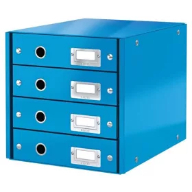   Irattároló, laminált karton, 4 fiókos, LEITZ Click&Store, kék (E60490036)