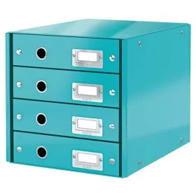   Irattároló, laminált karton, 4 fiókos, LEITZ Click&Store, jégkék (E60490051)