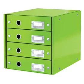   Irattároló, laminált karton, 4 fiókos, LEITZ Click&Store, zöld (E60490054)