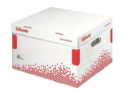 Archiválókonténer, M méret, újrahasznosított karton, ESSELTE Speedbox, fehér (E623912)