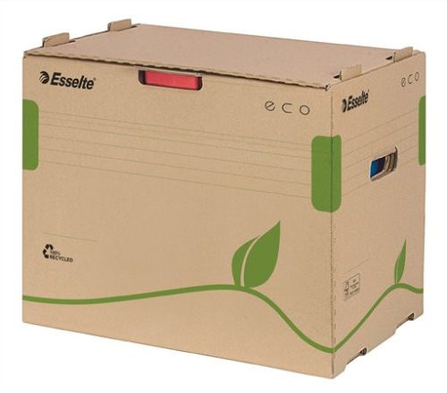 Archiválókonténer, újrahasznosított karton, iratrendezőnek, ESSELTE Eco, barna (E623920)