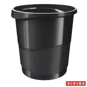   Papírkosár, 14 liter, ESSELTE Europost, Vivida fekete (E623952)