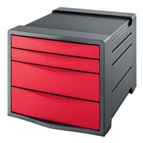   Irattároló, műanyag, 4 fiókos, ESSELTE Europost, Vivida piros (E623960)