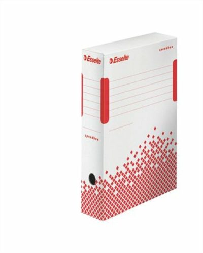 Archiválódoboz, A4, 80 mm, újrahasznosított karton, ESSELTE Speedbox, fehér (E623985)