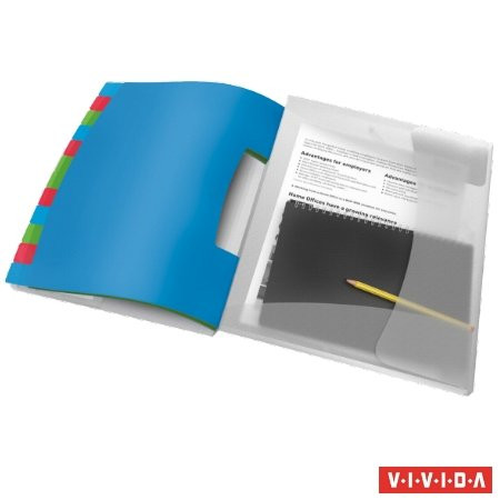 Előrendező, A4, 12 részes, műanyag, ESSELTE Vivida, áttetsző (E624030)