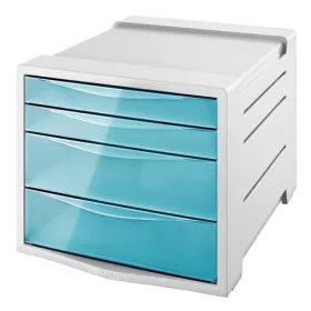   Irattároló, műanyag, 4 fiókos, ESSELTE Colour'Breeze, áttetsző kék (E626284)