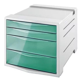   Irattároló, műanyag, 4 fiókos, ESSELTE Colour'Breeze, áttetsző zöld (E626285)