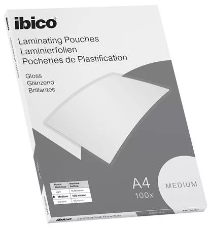 Meleglamináló fólia, 100 mikron, A4, fényes, IBICO Medium (E627309)