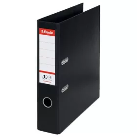   Iratrendező, 75 mm, A4, PP, élvédő sínnel, ESSELTE Standard, Vivida fekete (E811370)