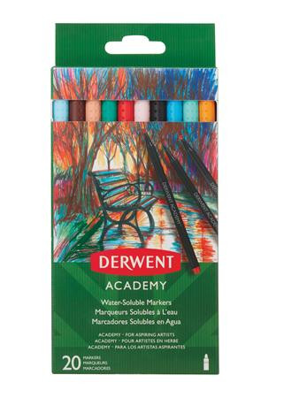 Tűfilc készlet, DERWENT Academy, 20 különböző szín (E98202)
