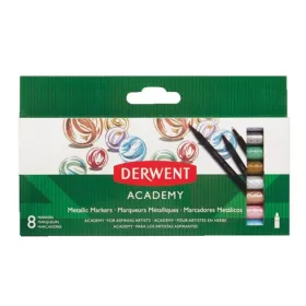   Filctoll készlet, DERWENT, Academy, 8 különböző metál szín (E98212)