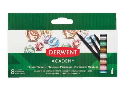 Filctoll készlet, DERWENT, Academy, 8 különböző metál szín (E98212)