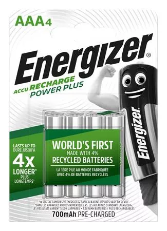 Tölthető elem, AAA mikro, 4x700 mAh, ENERGIZER Power Plus (EA639483)