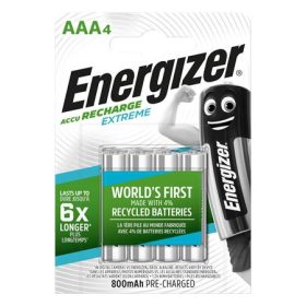   Tölthető elem, AAA mikro, 4x800 mAh, előtöltött, ENERGIZER Extreme (EAKU11)