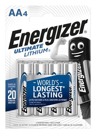 Elem, AA ceruza, 4 db, Lítium, ENERGIZER Ultimate Lithium (EEAA4L)