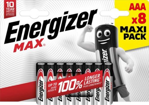 Elem, AAA mikro, 8 db, ENERGIZER Max (EEAAA8MA)