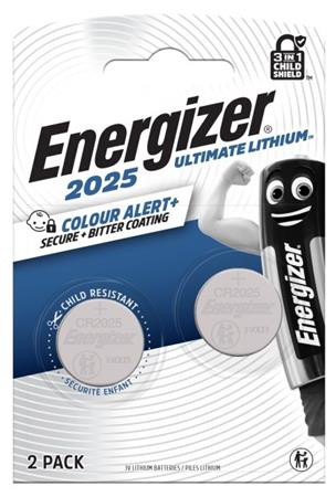 Gombelem, CR2025, 2 db, színjelző, ENERGIZER Ultimate Lithium Performance (EECR2025F2)