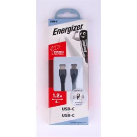 USB kábel, USB-C - USB-C, 1,2m, ENERGIZER, fekete (EKA03)