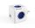 Elosztó, 4 aljzat, 2 USB csatlakozó, ALLOCACOC PowerCube Original USB DE, fehér-kék (ELA1202BK)