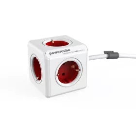   Elosztó, 5 aljzat, 1 rögzítő elem, 1,5 m kábelhosszúság, ALLOCACOC PowerCube Extended DE, fehér-piros (ELA1300FP)