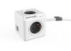Elosztó, 4 aljzat, 2 USB csatlakozó, 1,5 m kábelhosszúság, ALLOCACOC PowerCube Extended USB DE, fehér-szürke (ELA1402FSZ)