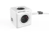 Elosztó, 4 aljzat, 2 USB csatlakozó, 1,5 m kábelhosszúság, ALLOCACOC PowerCube Extended USB DE, fehér-szürke (ELA1402FSZ)