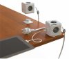 Elosztó, 4 aljzat, 2 USB csatlakozó, 1,5 m kábelhosszúság, ALLOCACOC PowerCube Extended USB DE, fehér-szürke (ELA1402FSZ)