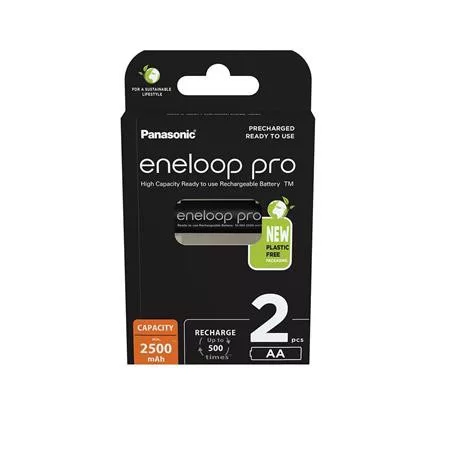 Tölthető elem, AA ceruza, 2x2500 mAh Ni-MH, PANASONIC Eneloop Pro (ELAKU15)