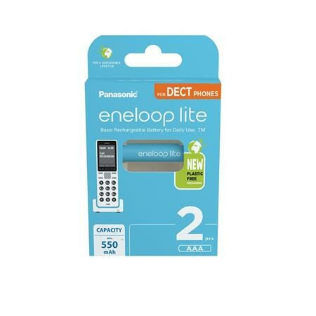 Tölthető elem, AAA mikro, 2x550 mAh Ni-MH, PANASONIC Eneloop Lite (ELAKU18)