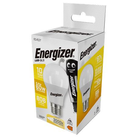 LED izzó, E27, normál gömb, 8,8W (60W), 806lm, 3000K, ENERGIZER (ELED16)