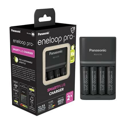 Elemtöltő, AA/AAA, 4x2500 mAh AA, gyorstöltő, PANASONIC Eneloop Pro (ELTL08)